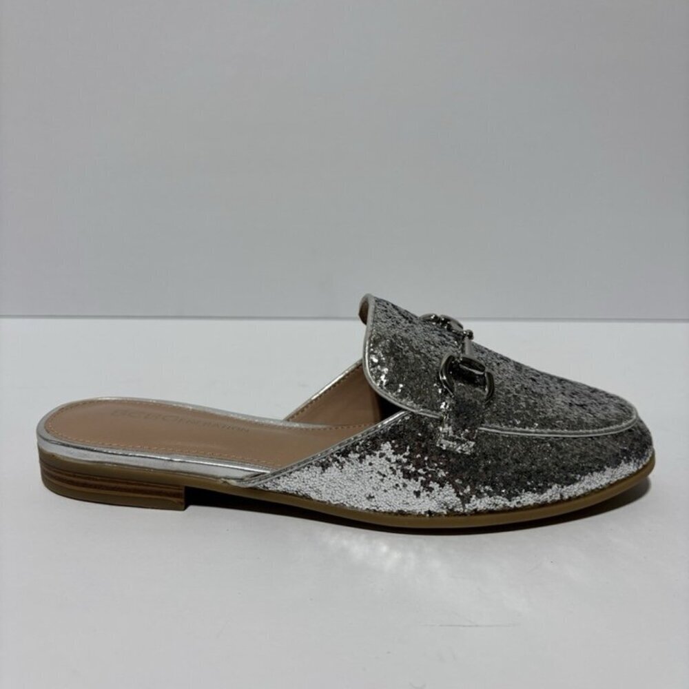 BCBGeneration Women’s Zorie Silver Slip-On Mule, Size 5.5 M